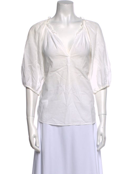 Xirena V-Neck Three-Quarter Sleeve Blouse