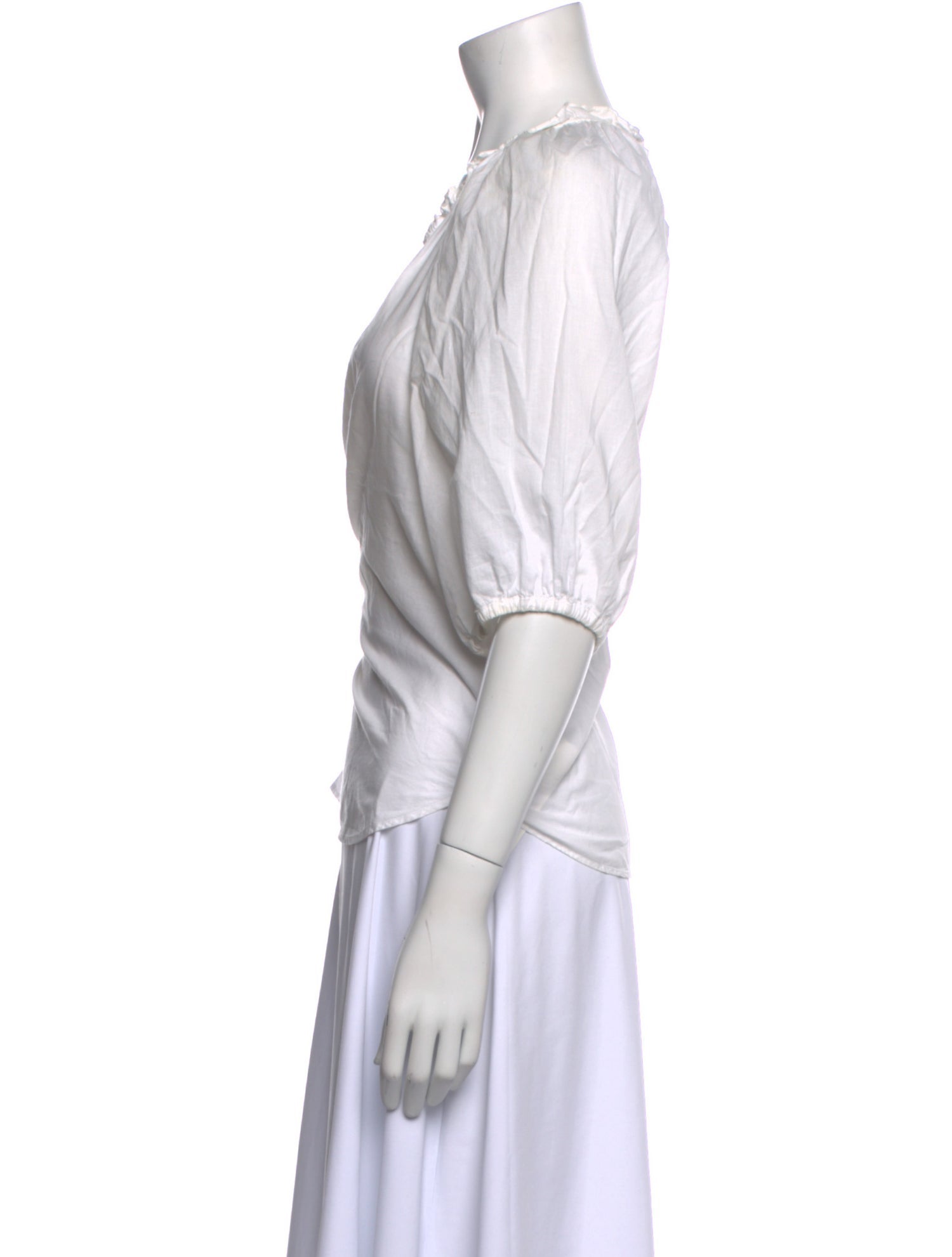 Xirena V-Neck Three-Quarter Sleeve Blouse