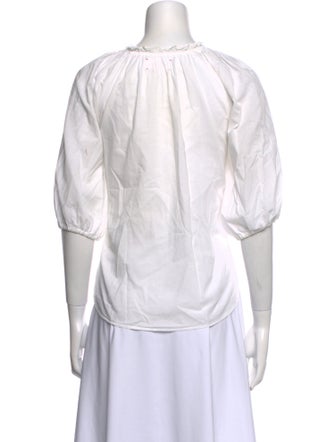 Xirena V-Neck Three-Quarter Sleeve Blouse