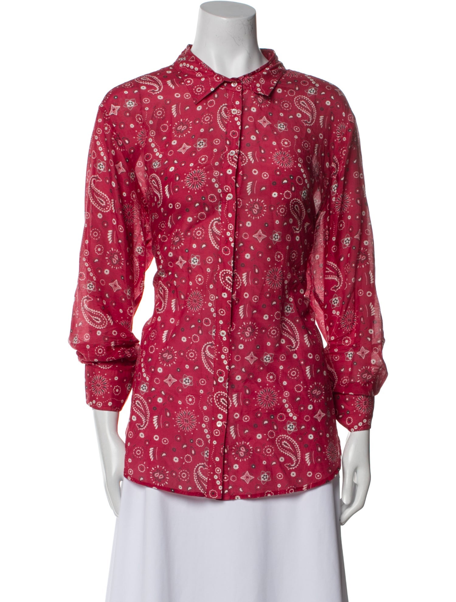Xirena Floral Print Long Sleeve Button-Up Top