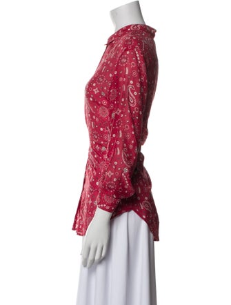 Xirena Floral Print Long Sleeve Button-Up Top