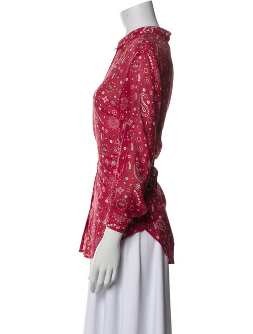 Xirena Floral Print Long Sleeve Button-Up Top