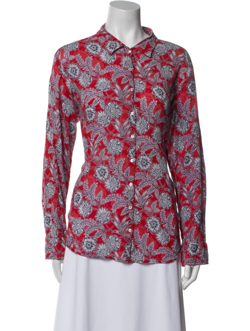 Xirena Floral Print Long Sleeve Button-Up Top
