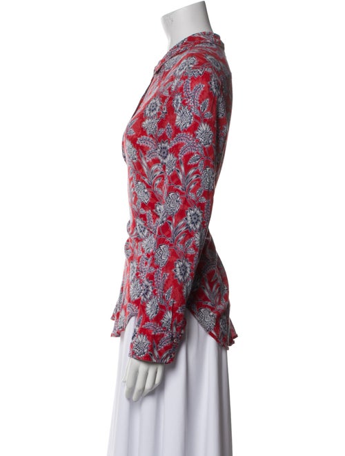 Xirena Floral Print Long Sleeve Button-Up Top