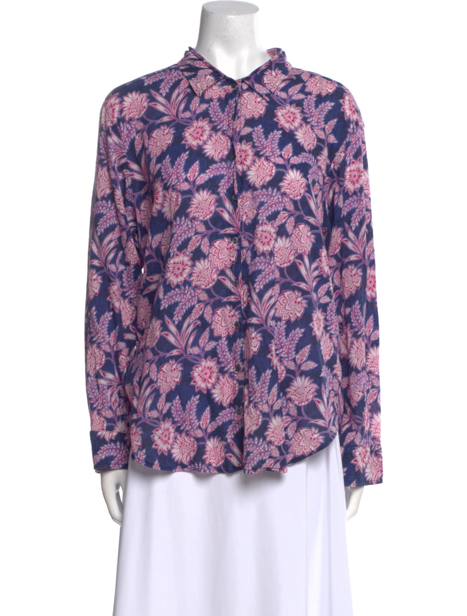 Xirena Floral Print Long Sleeve Button-Up Top