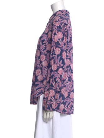 Xirena Floral Print Long Sleeve Button-Up Top