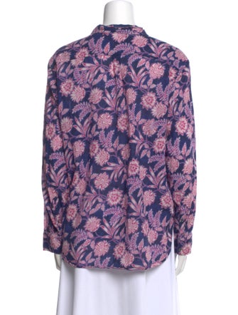 Xirena Floral Print Long Sleeve Button-Up Top