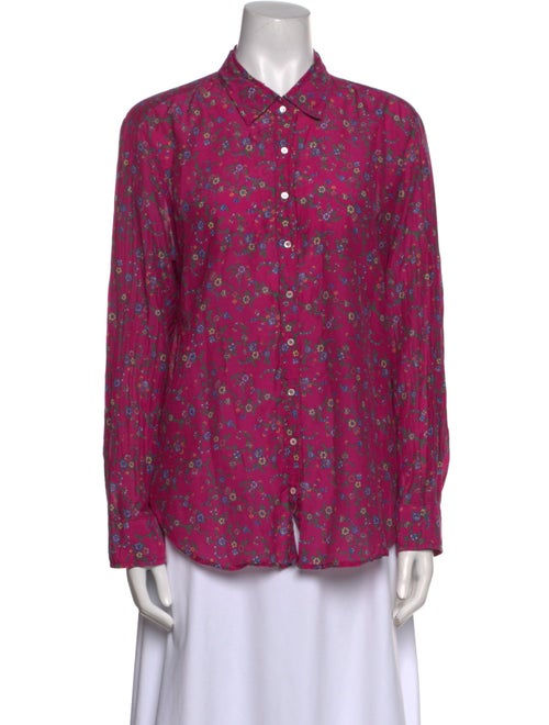 Xirena Floral Print Long Sleeve Button-Up Top