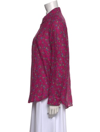 Xirena Floral Print Long Sleeve Button-Up Top