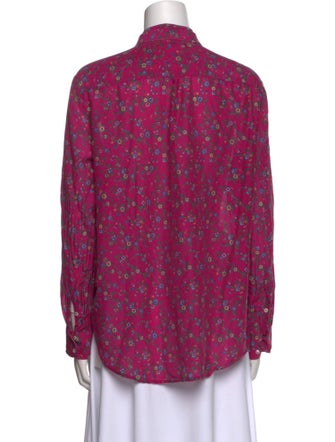 Xirena Floral Print Long Sleeve Button-Up Top