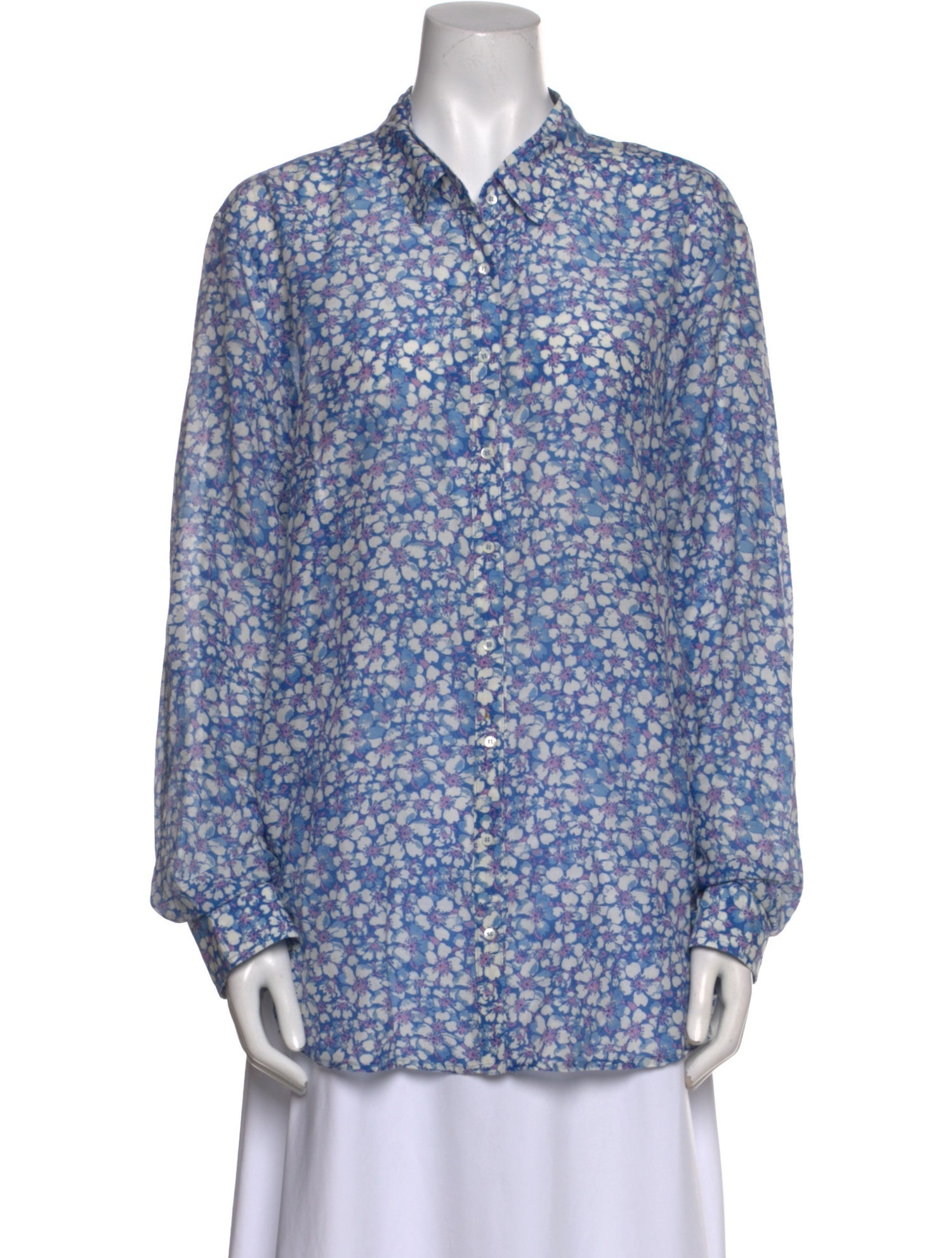 Xirena Floral Print Long Sleeve Button-Up Top