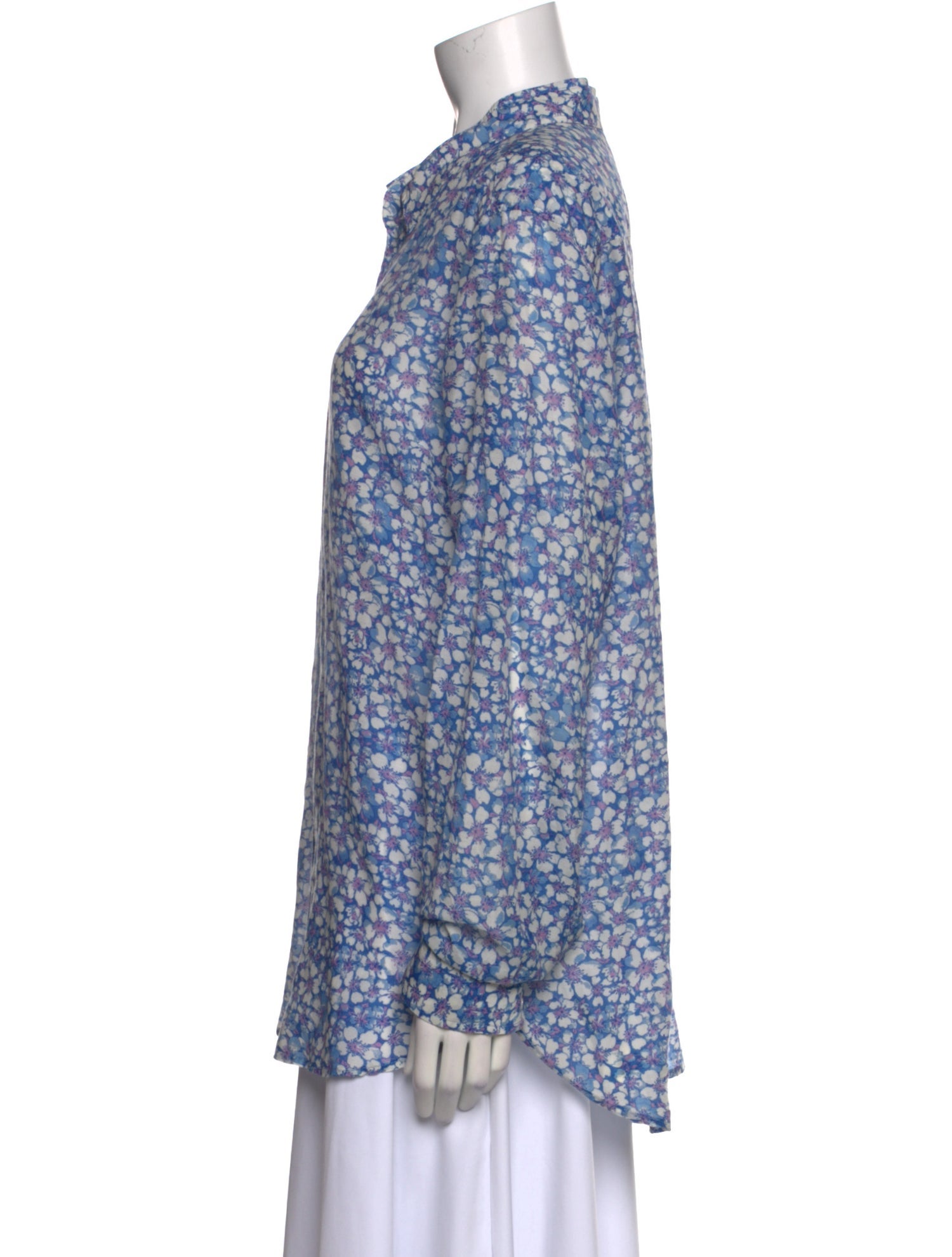 Xirena Floral Print Long Sleeve Button-Up Top