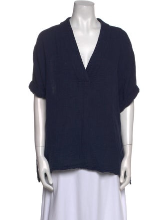 Xirena V-Neck Short Sleeve Blouse