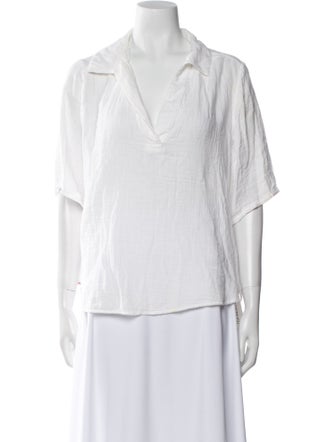 Xirena V-Neck Three-Quarter Sleeve Blouse