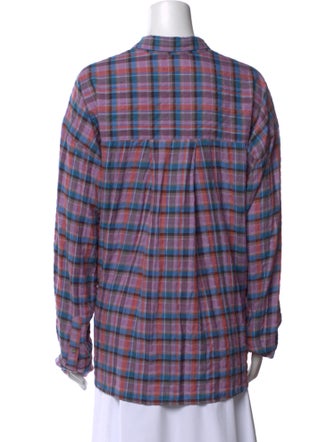 Xirena Plaid Print Long Sleeve Button-Up Top