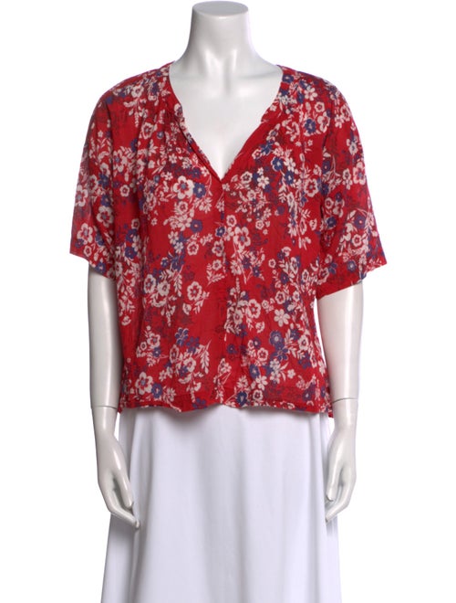 Xirena Floral Print V-Neck Blouse