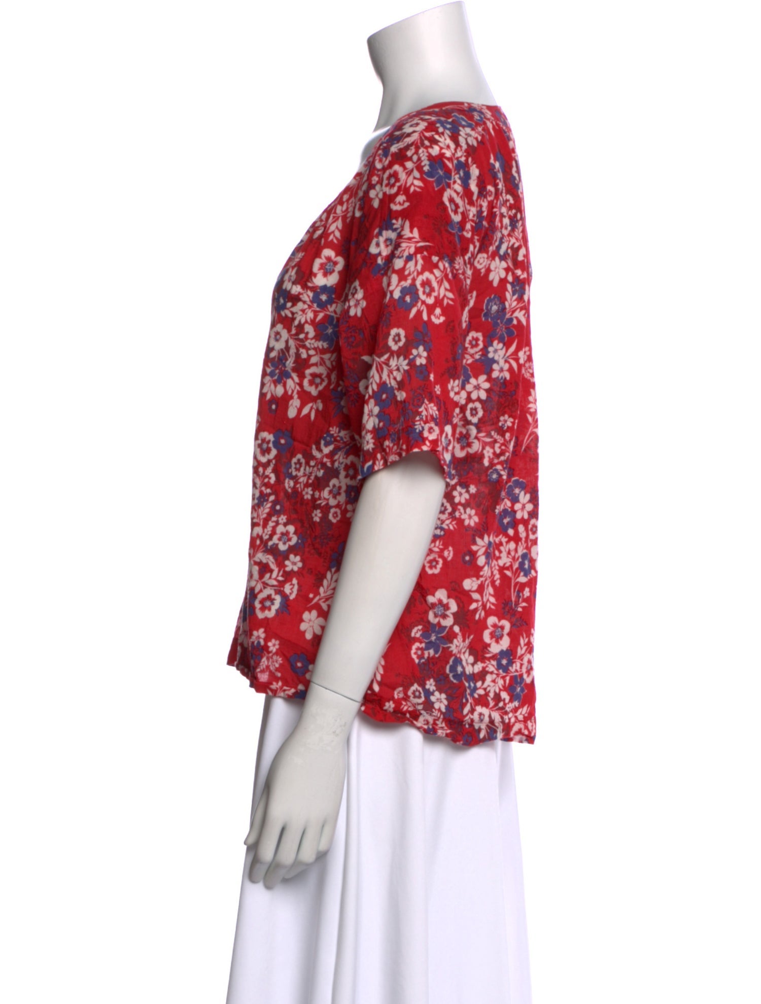 Xirena Floral Print V-Neck Blouse