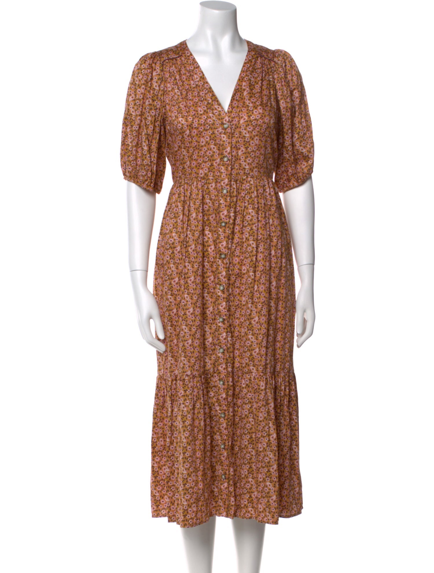 Xirena Floral Print Midi Length Dress