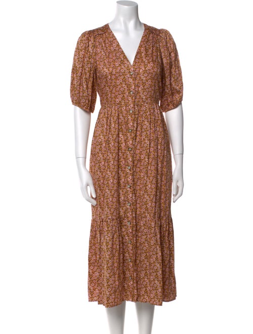 Xirena Floral Print Midi Length Dress