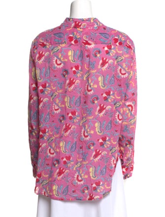Xirena Printed Long Sleeve Button-Up Top