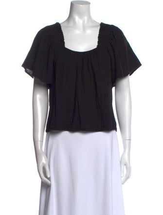 Xirena Square Neckline Short Sleeve Crop Top