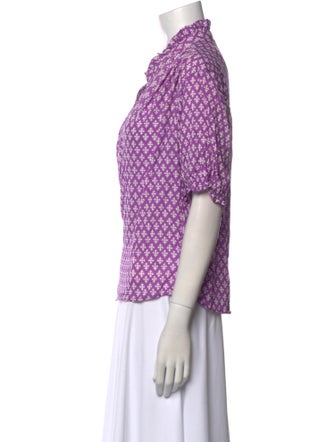 Xirena Printed V-Neck Blouse