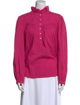 Xirena Mock Neck Long Sleeve Blouse