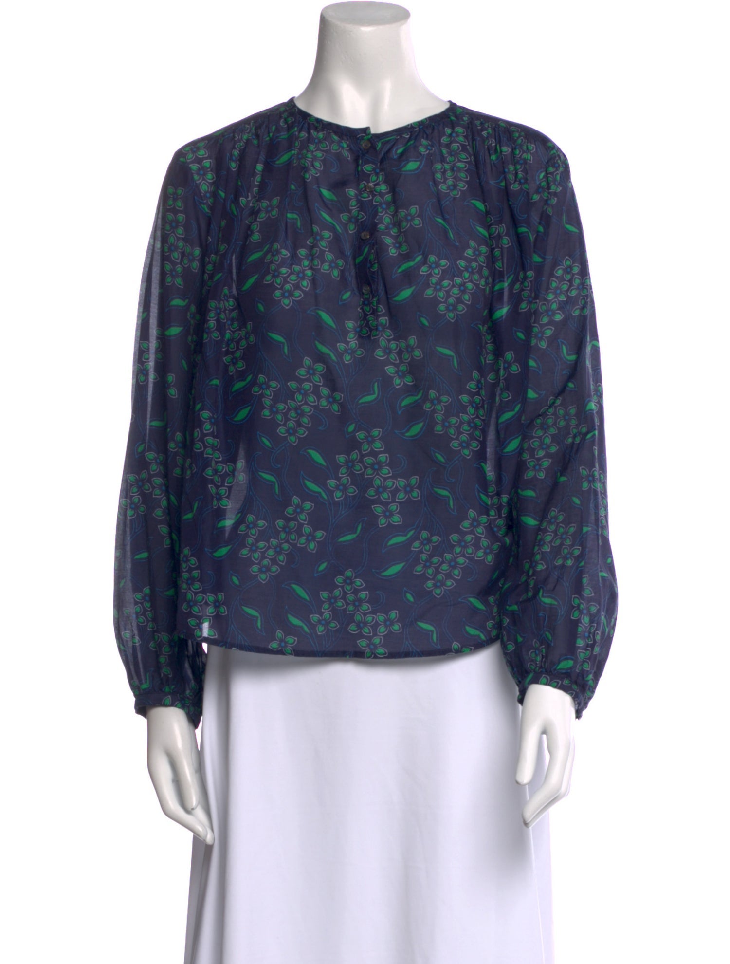 Xirena Floral Print Crew Neck Blouse