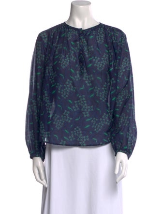 Xirena Floral Print Crew Neck Blouse