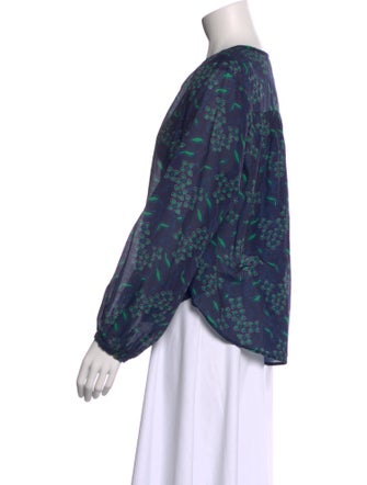 Xirena Floral Print Crew Neck Blouse