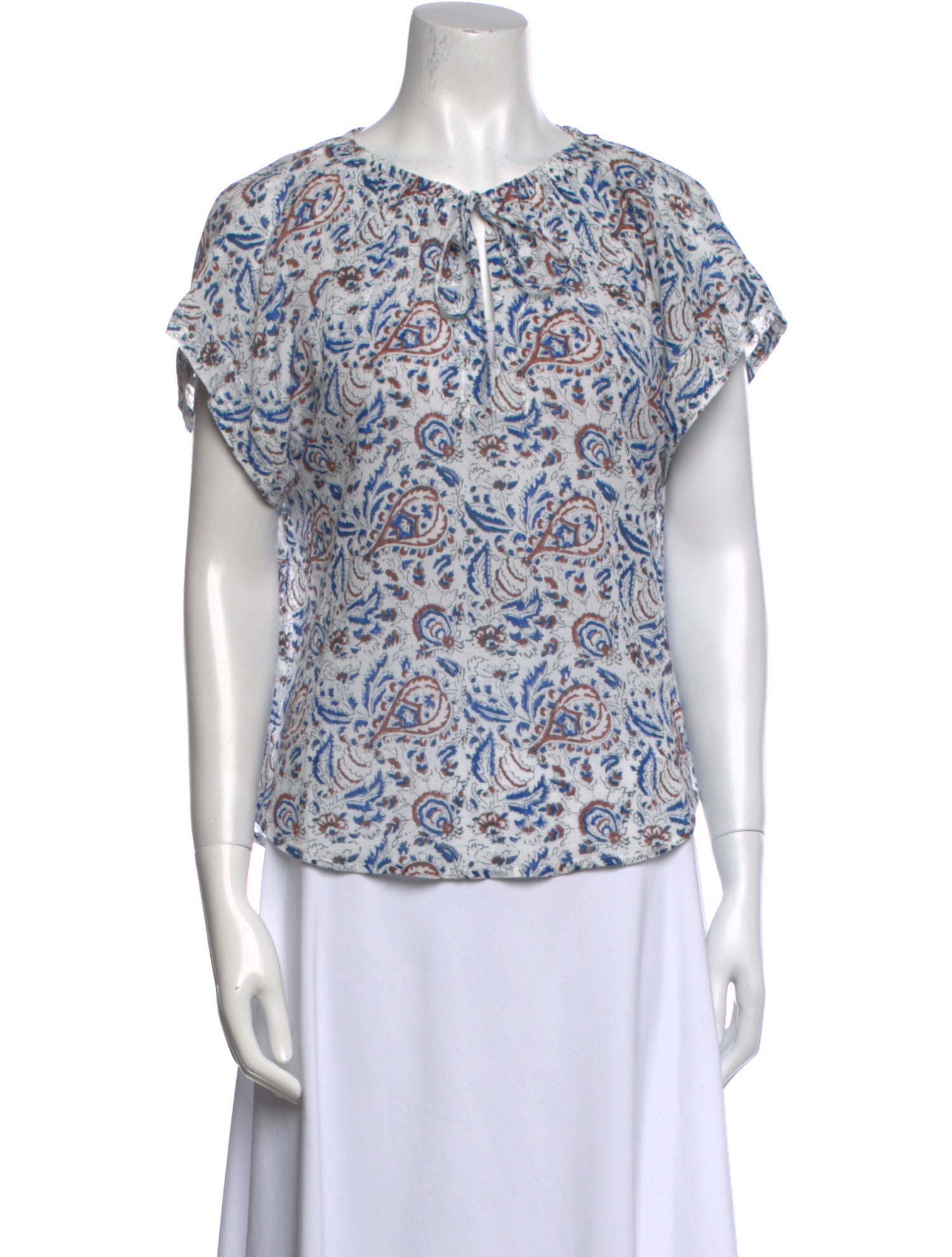 Xirena Printed Scoop Neck Blouse