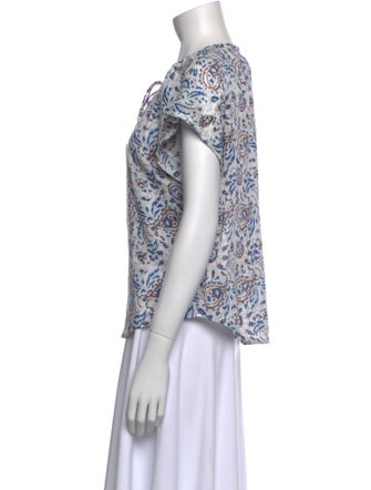 Xirena Printed Scoop Neck Blouse