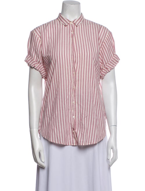 Xirena Striped Short Sleeve Button-Up Top