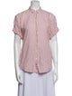 Xirena Striped Short Sleeve Button-Up Top