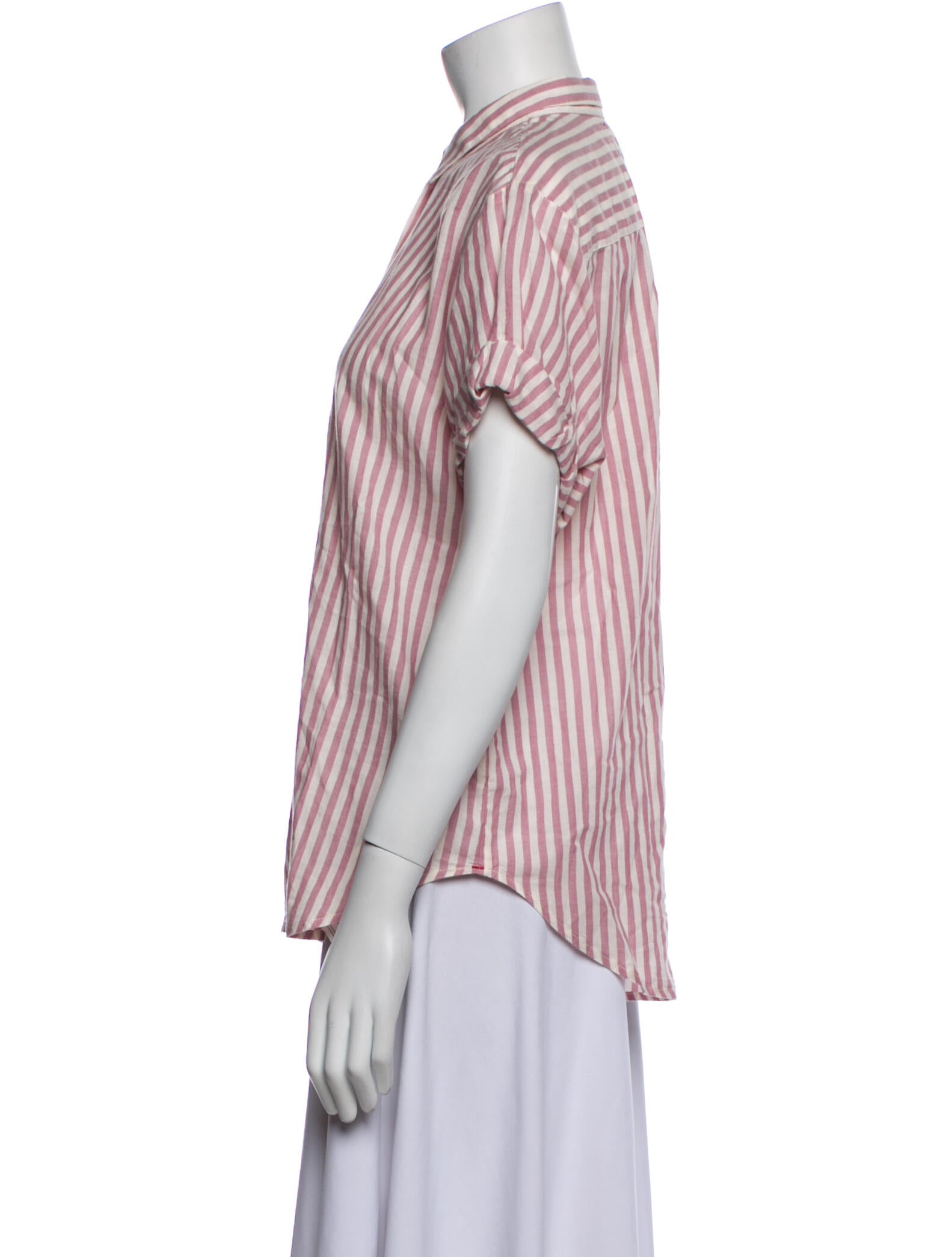 Xirena Striped Short Sleeve Button-Up Top
