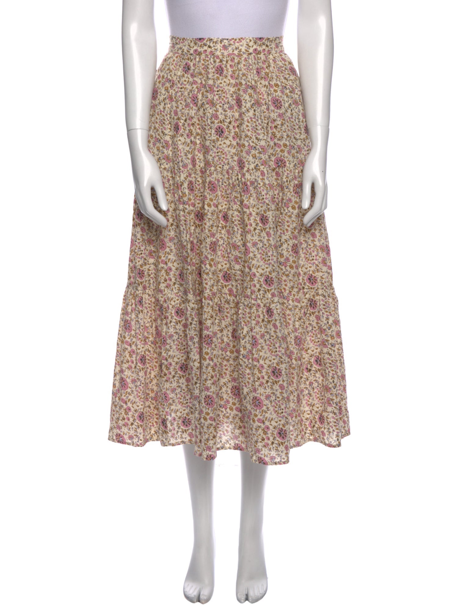 Xirena Floral Print Midi Length Skirt