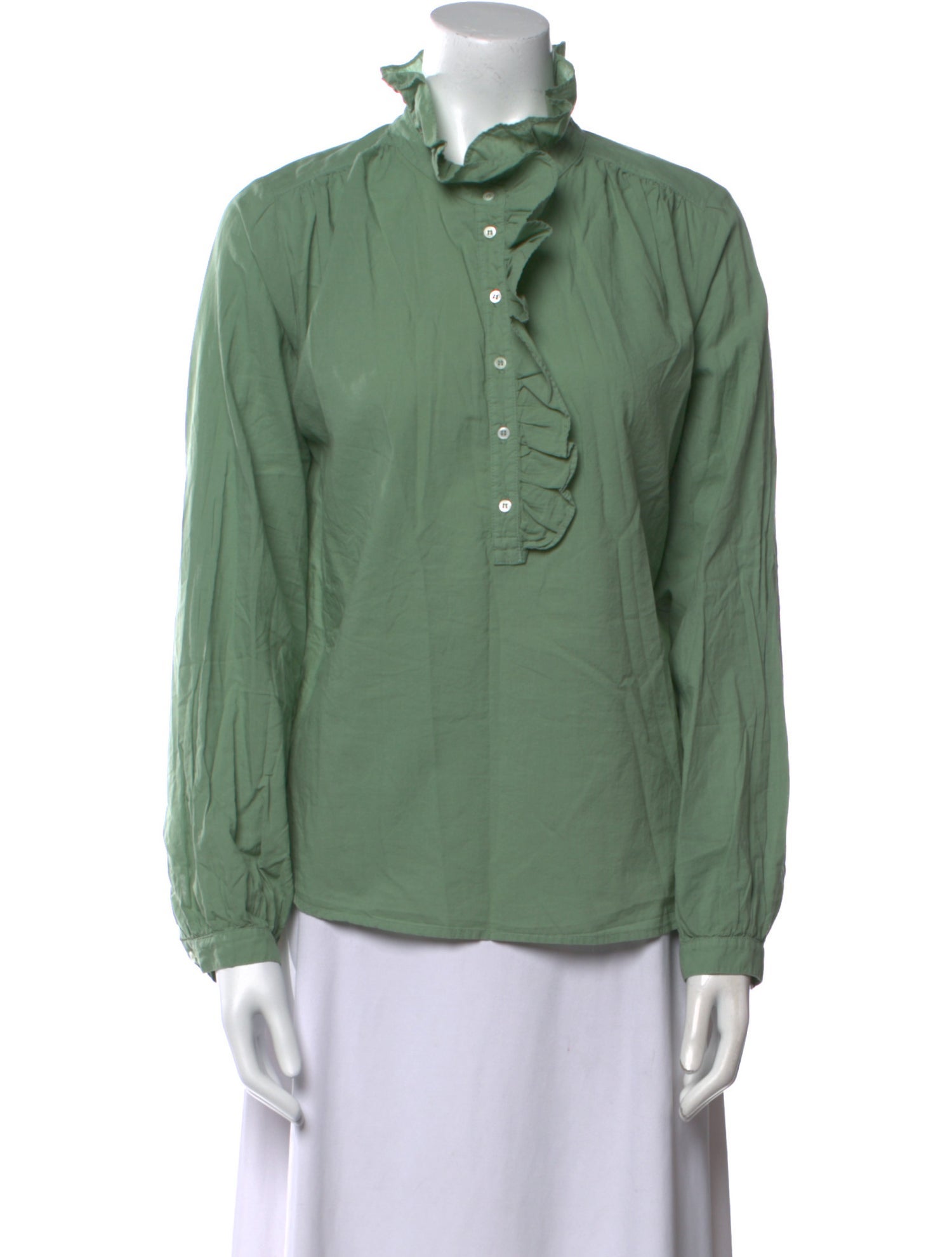 Xirena Mock Neck Long Sleeve Button-Up Top w/ Tags