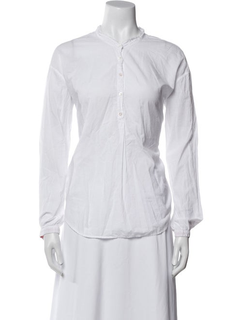 Xirena Mock Neck Long Sleeve Button-Up Top