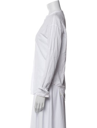 Xirena Mock Neck Long Sleeve Button-Up Top