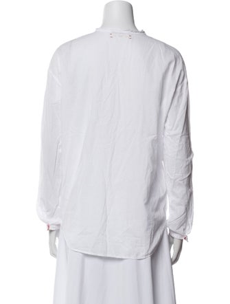 Xirena Mock Neck Long Sleeve Button-Up Top