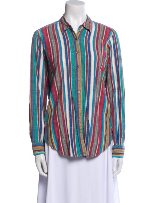 Xirena Striped Long Sleeve Button-Up Top