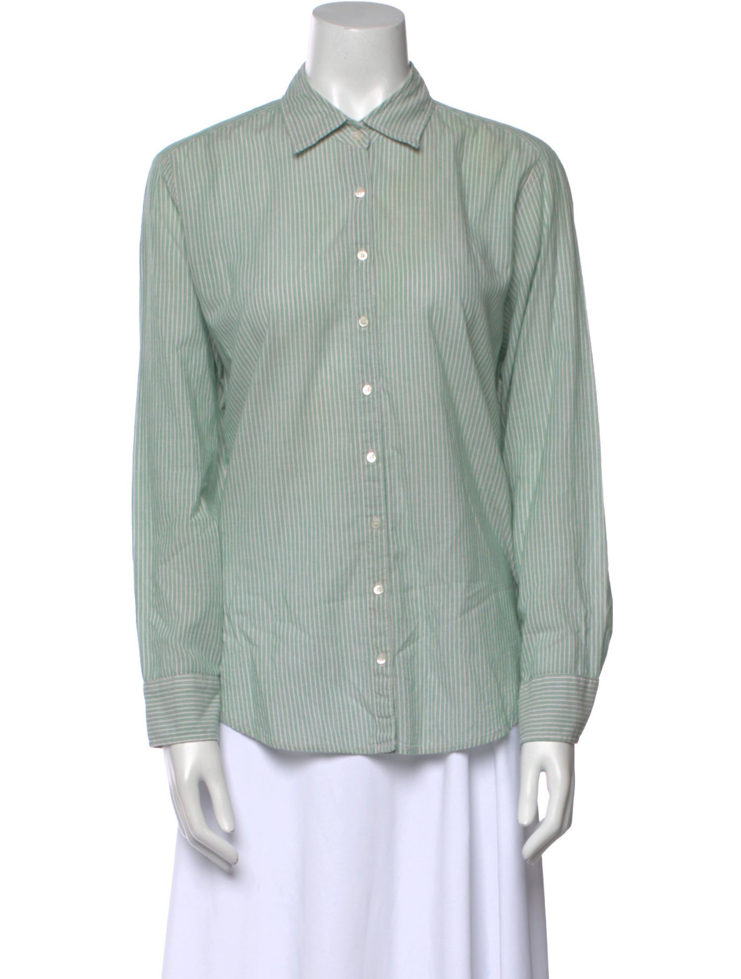 Xirena Striped Long Sleeve Button-Up Top