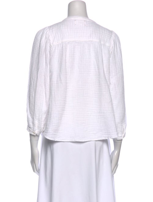 Xirena Plaid Print Crew Neck Button-Up Top