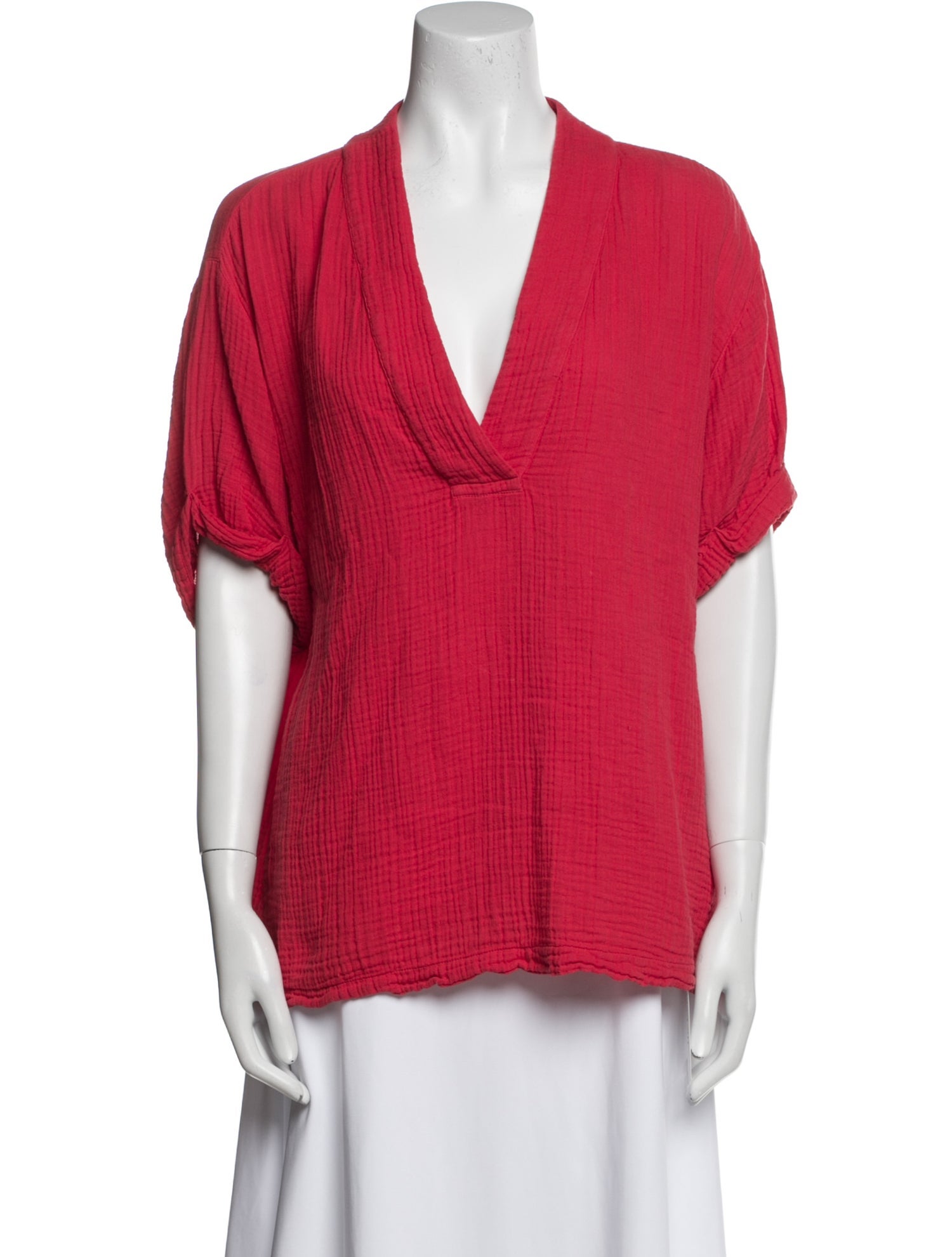 Xirena V-Neck Short Sleeve Blouse