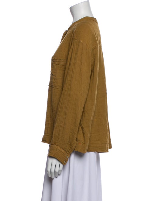 Xirena Crew Neck Long Sleeve Button-Up Top