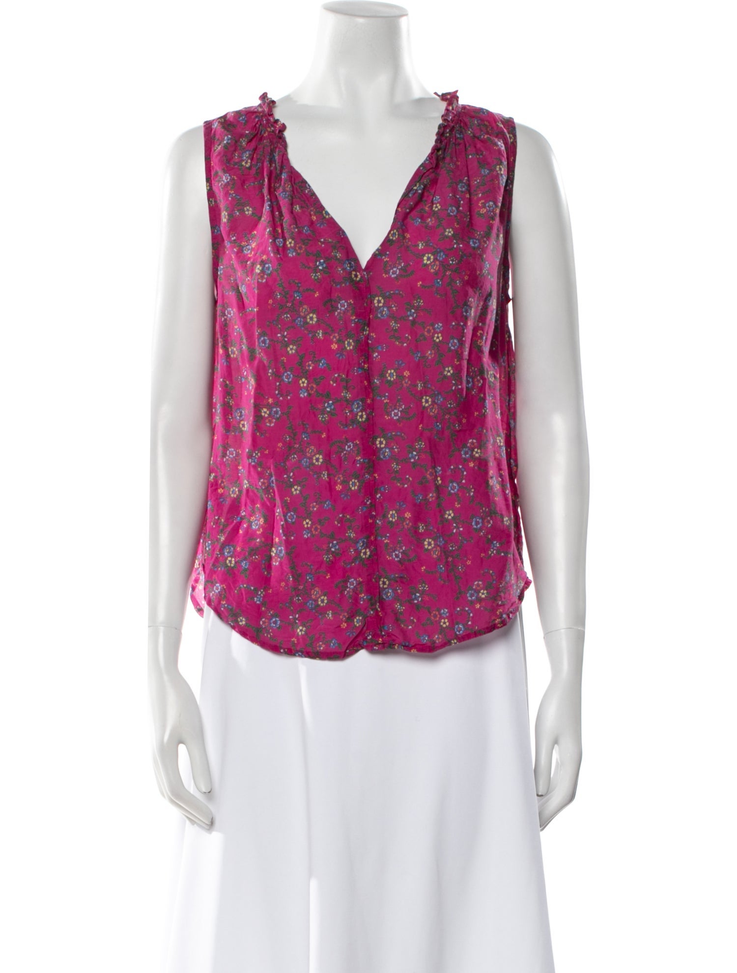 Xirena Floral Print V-Neck Blouse