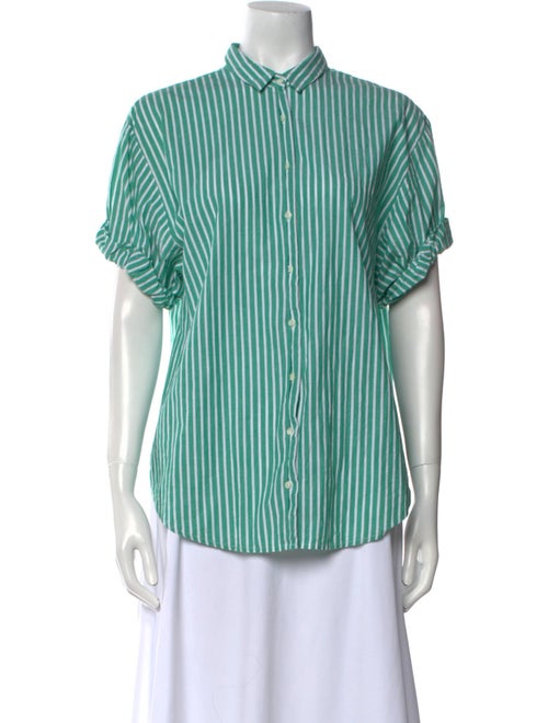 Xirena Striped Short Sleeve Button-Up Top