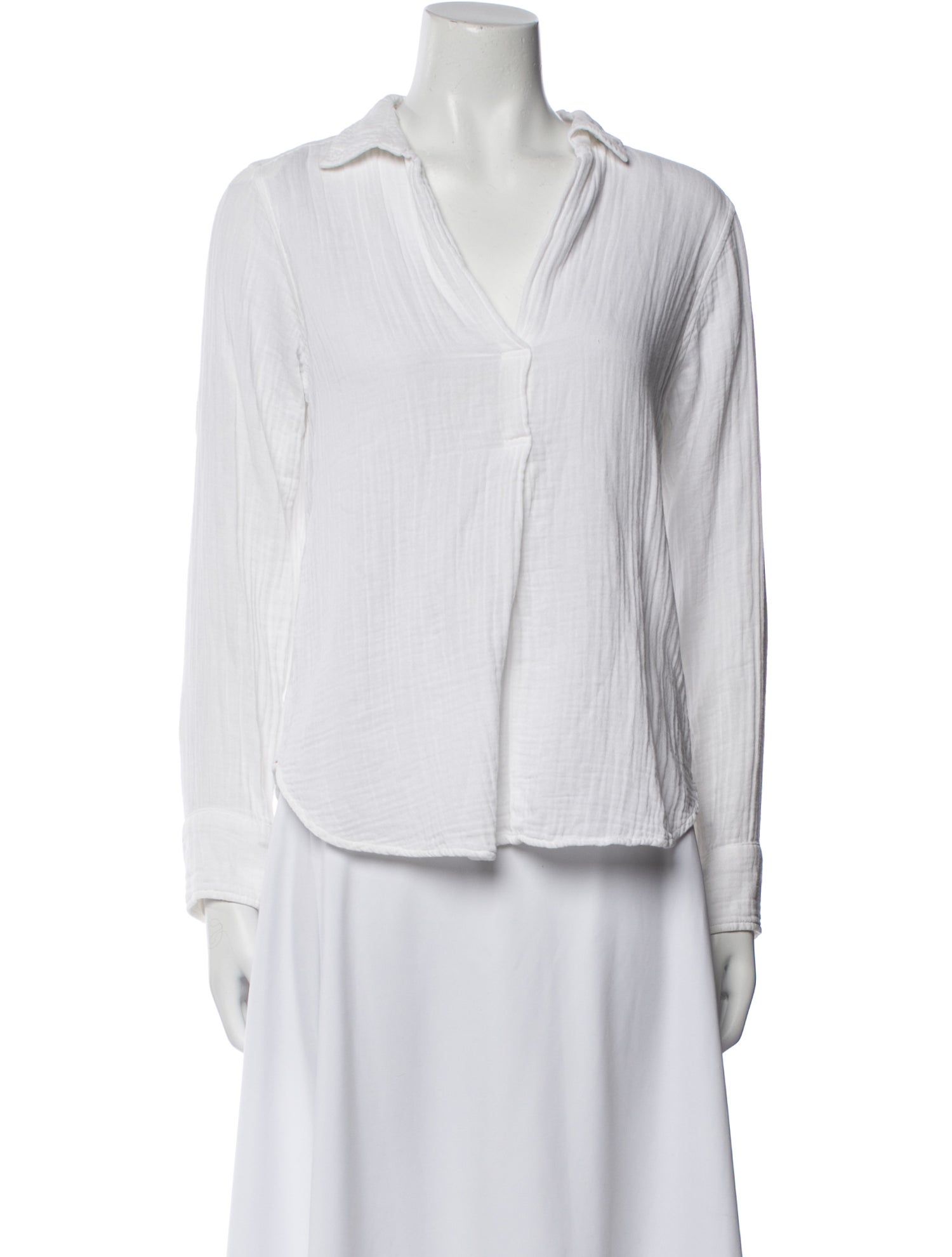 Xirena V-Neck Long Sleeve Button-Up Top