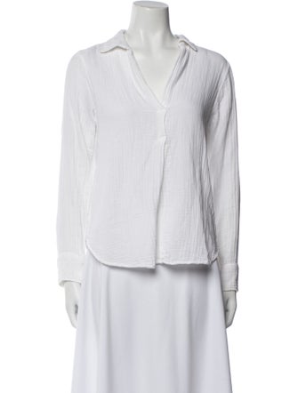 Xirena V-Neck Long Sleeve Button-Up Top