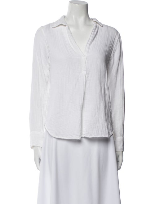 Xirena V-Neck Long Sleeve Button-Up Top